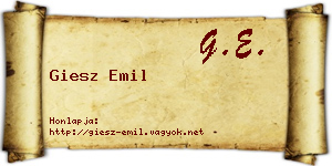 Giesz Emil névjegykártya